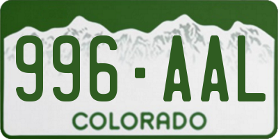 CO license plate 996AAL