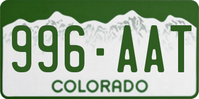 CO license plate 996AAT