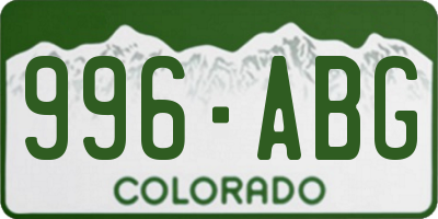 CO license plate 996ABG