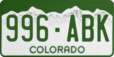 CO license plate 996ABK