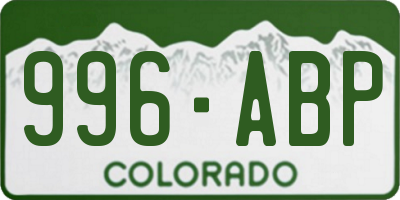 CO license plate 996ABP