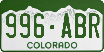 CO license plate 996ABR