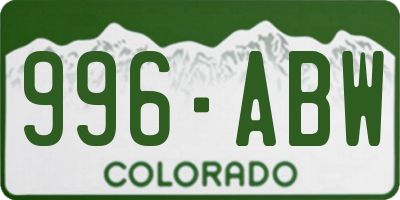 CO license plate 996ABW