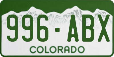 CO license plate 996ABX