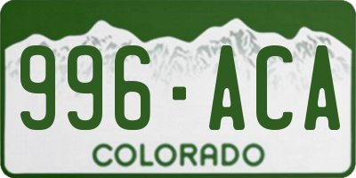 CO license plate 996ACA