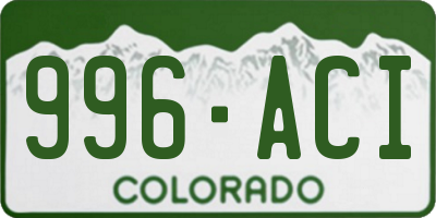 CO license plate 996ACI