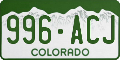 CO license plate 996ACJ