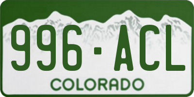 CO license plate 996ACL