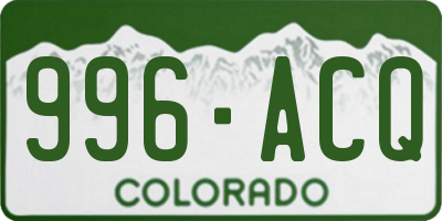 CO license plate 996ACQ