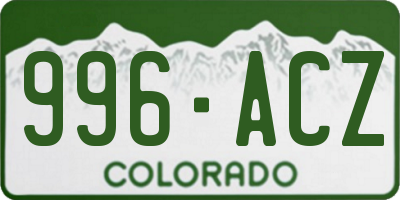 CO license plate 996ACZ