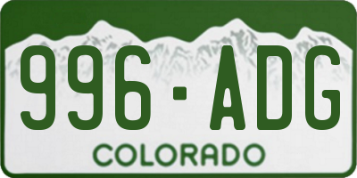 CO license plate 996ADG