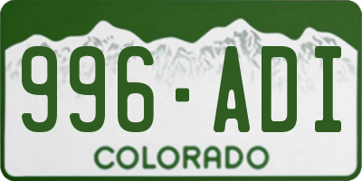 CO license plate 996ADI