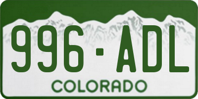 CO license plate 996ADL