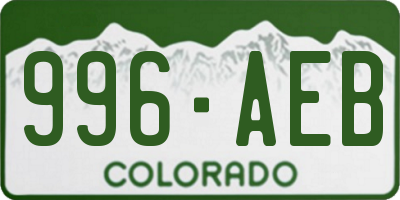 CO license plate 996AEB