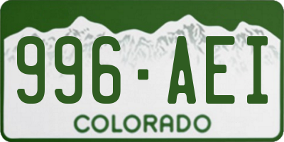CO license plate 996AEI