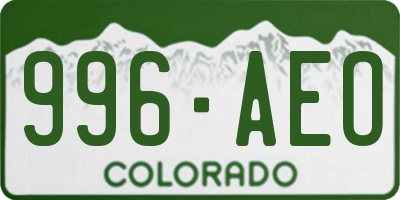 CO license plate 996AEO