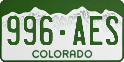 CO license plate 996AES