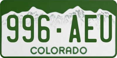 CO license plate 996AEU