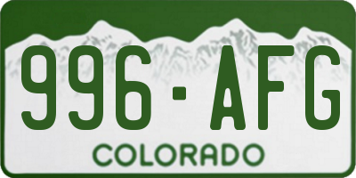 CO license plate 996AFG