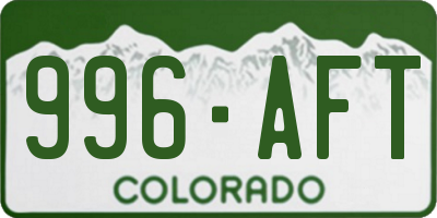 CO license plate 996AFT