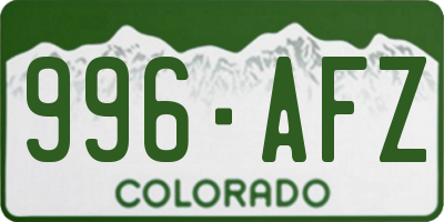 CO license plate 996AFZ