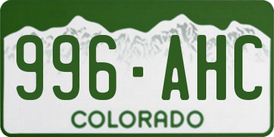 CO license plate 996AHC