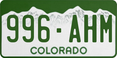 CO license plate 996AHM