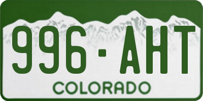 CO license plate 996AHT