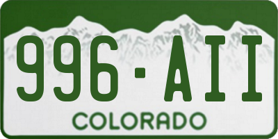 CO license plate 996AII