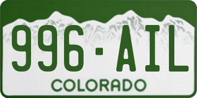CO license plate 996AIL