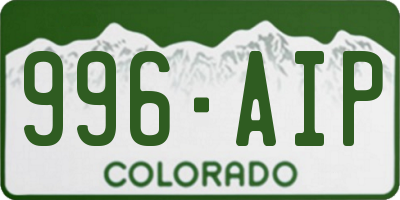 CO license plate 996AIP