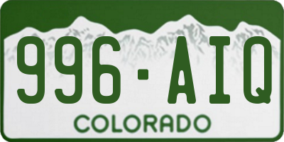 CO license plate 996AIQ