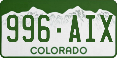 CO license plate 996AIX