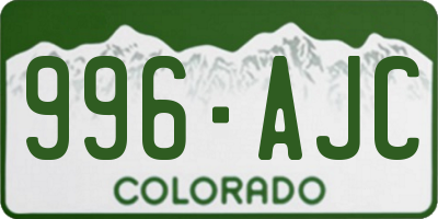 CO license plate 996AJC