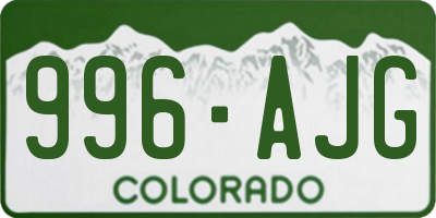CO license plate 996AJG