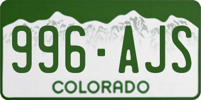CO license plate 996AJS