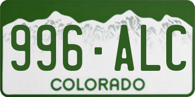 CO license plate 996ALC