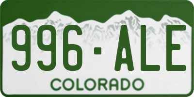 CO license plate 996ALE