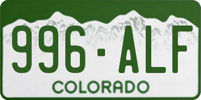 CO license plate 996ALF