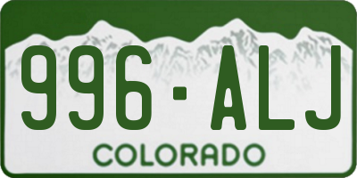 CO license plate 996ALJ