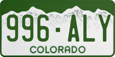 CO license plate 996ALY