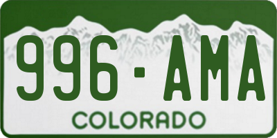 CO license plate 996AMA