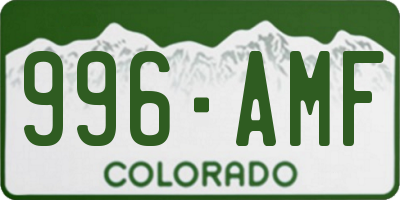 CO license plate 996AMF