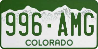 CO license plate 996AMG