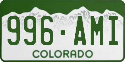 CO license plate 996AMI