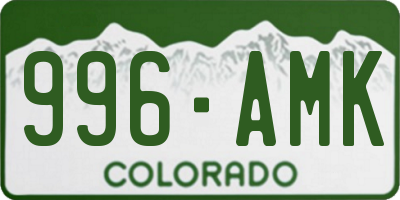 CO license plate 996AMK