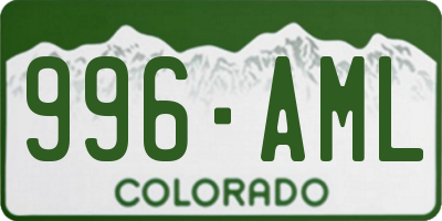 CO license plate 996AML