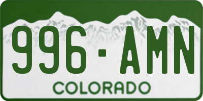 CO license plate 996AMN