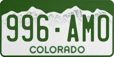 CO license plate 996AMO