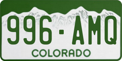 CO license plate 996AMQ